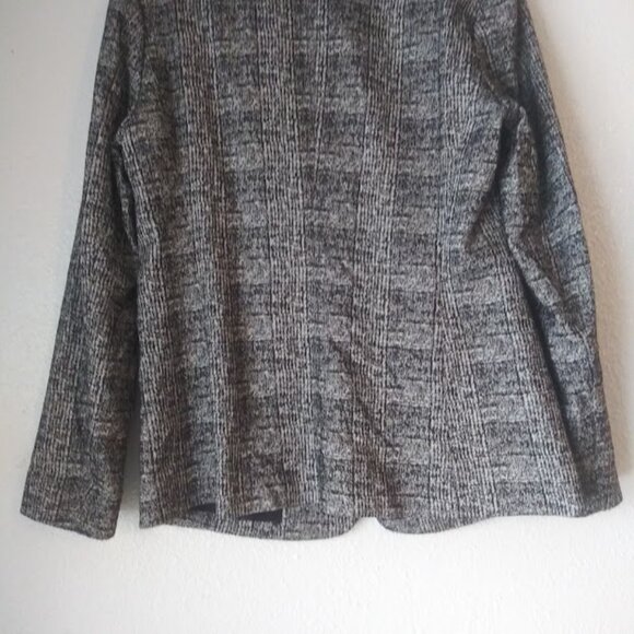 Nine West women's size 10 black and white tweed knit one button blazer jacket - Picture 6 of 15